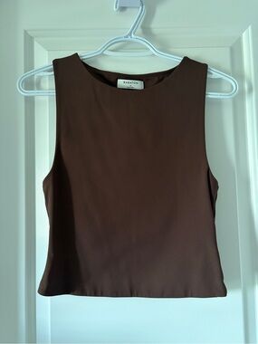3/$40 Aritzia Babaton Rich Mocha Brown Contour Muscle Tank Top